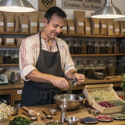 Tradicionalna čajna posuda ukrašena folklornim motivima iz hrvatske baštine.